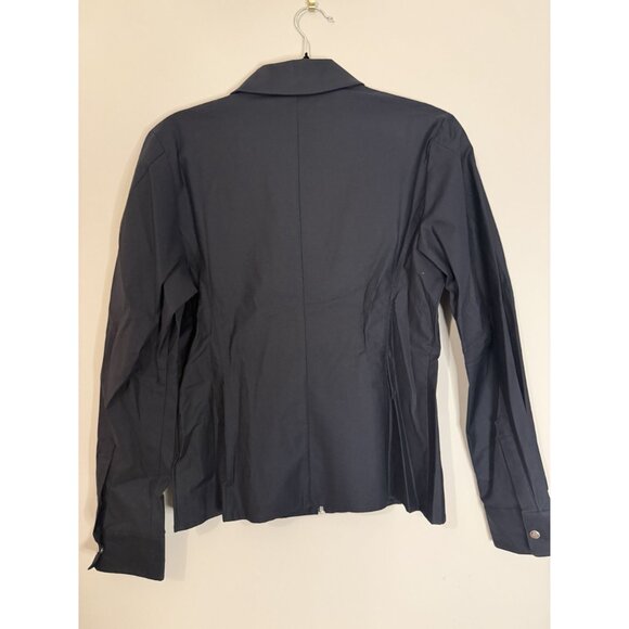 Thakoon Fitted Puff Sleeve Shirt Jacket Navy Black Size 4 NWT [jb] - Picture 8 of 9